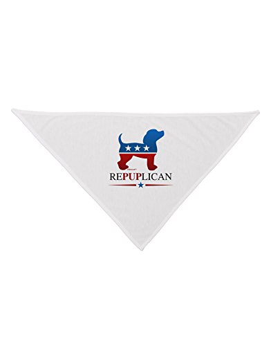 TooLoud RePUPlican Printed White Dog Bandana 26"