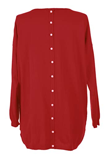 [- TEXTURE Ladies Womens Lagenlook Pearl Detail Back Modal Knit Jumper Sweater One Size  -]