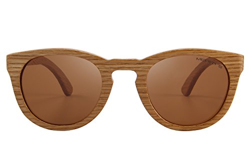 MERRY'S Polarized Full Frame Wooden Coated Floating Sunglasses Mens/Womens vintage Eyewear S5268 (Brown, 48)