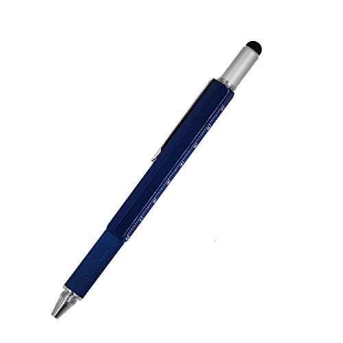 6 in 1 Multitool Pen with Gift Box - Includes 1 Ballpoint Pen, Universal Stylus Pen, Ruler,Flat and Phillips Screwdriver Bit, Level Gauge - The Perfect Multi-Function Gadget (Blue) - Thumbnail 7