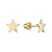 14k Yellow Gold Plain Star Children Screwback Baby Girls Stud Earrings