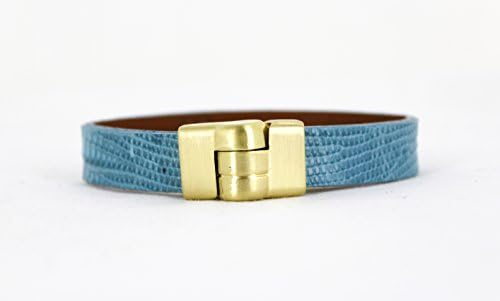 Veyle Genuine Leather Wristband Bracelet in Sky Blue Color and Silver/Gold Buckle for Women