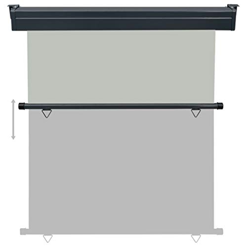 pedkit Balkon-Seitenmarkise 170 × 250 cm Grau UV-best?ndig und Wasserbest?ndig Senkrechtmarkisen Sonnenschutz… – Bild 6