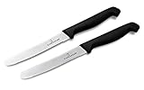 Culina Tomato Knife Set of 2. Extra Sharp German Steel Blade –BLK Color Handle