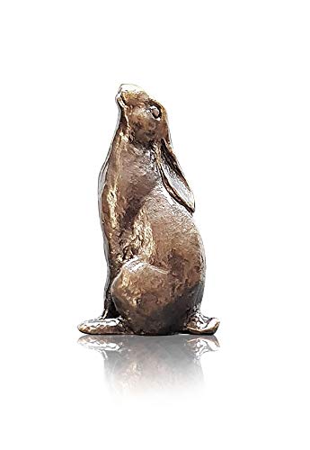 Butler & Peach Detailed Small Solid Bronze Hare Moongazing