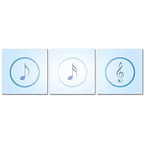 wall26 3 Panel Canvas Wall Art Music Note...