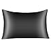 100% Pure Natural Mulberry Silk Pillowcase for Hair and Skin-Hidden Zipper Included-Standard20''x26''Black