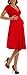 TINYHI Women's Knee Length Short Sleeve Jersey Skater Summer Dress Red Medium