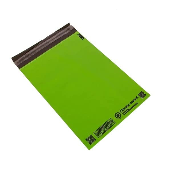 Green Mailing Bags (100 Pack), 15 X 18 Inch, Polythene Postage Plastic Postal Mail Seal Special. Self Seal Postal Bags Large Size Mail Sacks for Packing Packaging Postage Envelopes Mailers