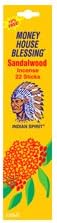 Money House Blessing Sandalwood Incense Sticks (Pack of 22) (6-Pack)
