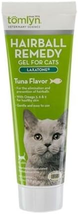 Tomlyn Hairball Remedy Gel for Cats, Tuna Flavor, (Laxatone) 2.5 oz