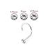 AtoZ Piercing Full Set 1.5MM Round CZ Crystal Stone 20Gauge (0.8MM) 925 Sterling Silver Nose Screw