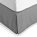 Bare Home Queen Bed Skirt - 15-Inch Tailored Drop Easy Fit - Bed Skirt for Beds - Center & Corner Pleats (Queen, Light Grey)