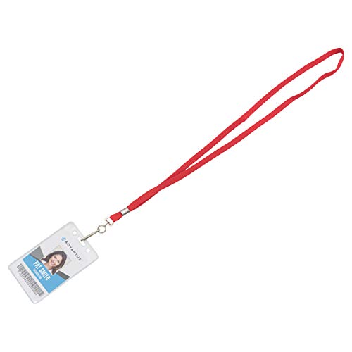 Advantus 75425 Deluxe Lanyards, J-Hook Style, 36-Inch Long, Red, 24/Box