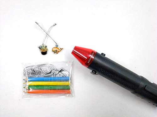 mofa Embossing Heat Gun,Hot Air Gun Tools Shrink Gun with Stand For DIY Embossing And Drying Paint Multi-Purpose Electric Heating Nozzle 130W With Heat Shrink Film,Colorful Pencil For Free(Black,Red) - Thumbnail 6