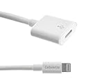 Lightning Extension Cable (3 foot white) for iPhone 6, 6S, Plus, 7; Pass Video, Data, Audio Through Male to Female 8-Pin Cable. Dock Connector Extender Extension Lightning Cable
