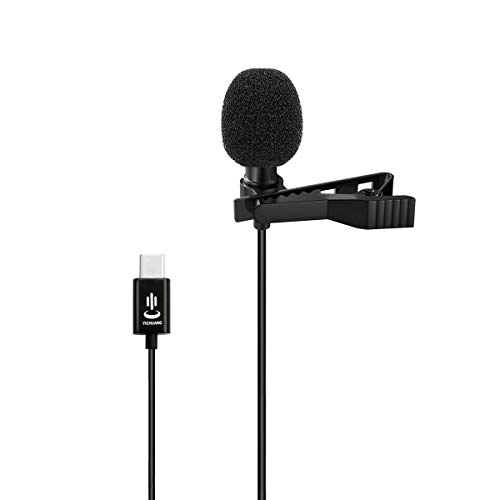 Gepege Professional Grade Lavalier Lapel Microphone Omnidirectional Mic 360° Easy Clip On only for USB TYPE-C Interface Devices for Recording YouTube/TikTok/Kwai Conference (Black) - Thumbnail 3