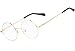 Agstum Retro Round Metal Non-Prescription Eyeglasses Frame with Spring HInge Clear Lens (Gold, (Small size) 42)