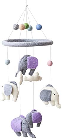 Baby Crib Mobile Felt Ball Mobile Hairball Wind Chimes Cot Bell Rattle Toys Hanging Ornaments Photo Props Nursery Ceiling Decoration for Girl & Boy