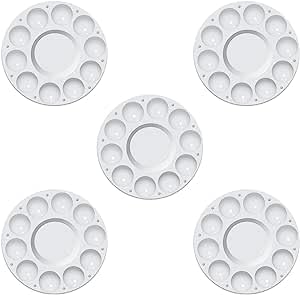 Pack of 5 Round Artists Paint Palette