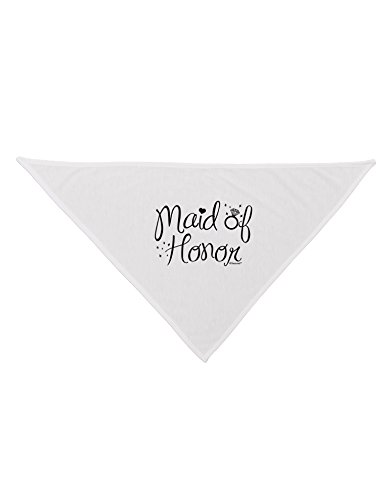 TooLoud Maid of Honor - Diamond Ring Design Printed White Dog Bandana 26