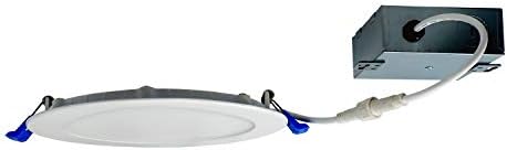 JULLISON LED 6 Inch Recessed Low Profile Slim Panel Light with Junction Box, Air Tight, 12W, 800 Lumens, 4000K Cool White, CRI80+, Dimmable, Damp Location, cETLus + Energy Star (1 Packs)