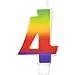 Wilton W Rainbow Candle, Numeral 4