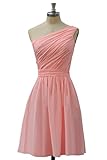 ORIENT BRIDE Women's One Shoulder Bridesmaid Dresses Short Prom Gown