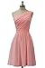 ORIENT BRIDE Women's One Shoulder Bridesmaid Dresses Short Prom Gown