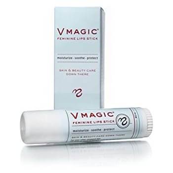 Vmagic Organic Vulva Balm & Intimate Skin Care, Vaginal Moisturizer & Personal Lubricant - Relieves Dryness, Itching, Burning, Redness, Chafing, Odor, Menopause Symptoms - Feminine Lips Stick (.65oz)