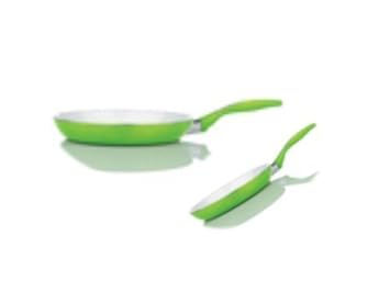 TV Das Original 02535 Bratmaxx Exklusiv-Pfannenset Keramik 2-teilig, 24/28 cm, limettengrün