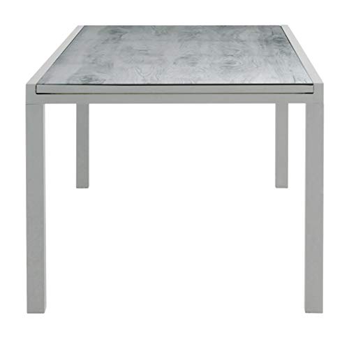 greemotion Ausziehtisch Monza, Glastischplatte, Keramiklook, 160/240 x 75 x 90cm, Silber / Grau – Bild 4