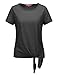 RENGA X NO BOTHER Women's Deep V neck Short Sleeve Loose Fit Lightweight Top