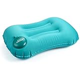 OUTRY Ultralight Self-Inflating Camping/Travel Pillow, Ergonomic Pillow for Neck&amp;Lumbar Support While Camping,Traveling,Hiking,Backpacking&amp;Airplanes (#1-Blue - Inflated by Hand, Instead of Mouth)