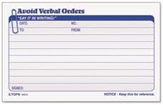 (3 Pack Value Bundle) TOP46373 Avoid Verbal Orders Manifold Book, 6 1/4 x 4 1/4, Two-Part Carbonless, 50/Book
