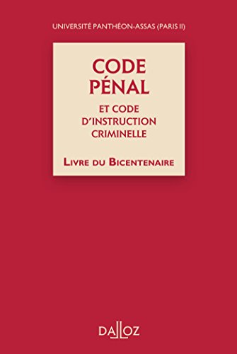 Code pénal et code d'instruction criminelle