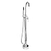 WOODBRIDGE Chrome Freestanding Tub Filler Bathtub Floor Mount Brass Bathroom Faucets with Hand Shower, F-0002
