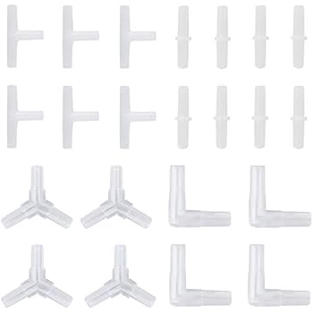 Pawfly Aquarium Airline Tubing Connectors Plastic Inline Valve, 40-Piece