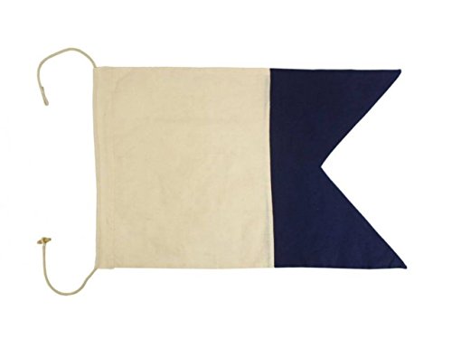 Hampton Nautical  Letter A Nautical Cloth Alphabet Flag, Decor, Home Decoration, Wall Art Tool, 20