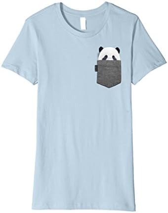 Womens Panda in Your Pocket Tshirt Panda Shirt Small Baby Blue
