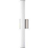 Maxim Rail-LED Bath Vanity Light with Tubular White Diffusers-4.75 inches high-Satin Nickel Finish-24 Inch Size