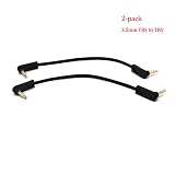 Riipoo 3.5mm AUX Audio Cable - 2-Pack 15cm Dobule 90 Degree Angle 1/8" 3.5mm TRS Male to TRS Male Stereo Jack Audio Cable Cord for Headphone, Car Stereo, Home Stereo and More (Double 90 Degree)