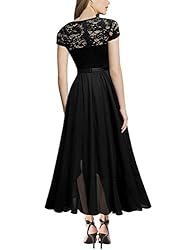 Miusol Women's V Neck Elegant Lace Ruffle