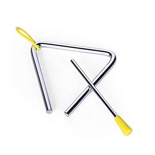 luakesa Musical Steel Triangle Instrument Set with Striker Dinner Bells For kids 2 Pack (4 inch)
