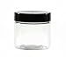 Clear 2 oz Plastic Jars with Black Lids (6 pk) with Balm Jar - PET Round Refillable Containers
