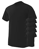 Gildan Men's Wicks Moisture Short Sleeve T-Shirt, Black, Large. ( Pack5 )