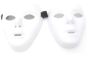 Kvvdi Scary White Blank Face Masks for Halloween DIY (Female+Male, White)