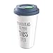 Ceramic Travel Coffee Mug with Lid (12 oz) - My Brain Has Too Many Tabs Open - Funny Mug - Gift for Office, Co-Worker, Boss, Friends or Family - Double Wall Ceramic - BPA-Free Lid - Dishwasher Safe