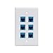 Cat 6 Ethernet Wall Plate 6 Port,Ethernet Wall Plate Female-Female Removable Compatible with Cat7/6/6e/5/5e Ethernet Devices -Blue
