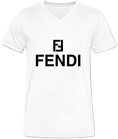 V-Neck Tee For Mens Fendi logo